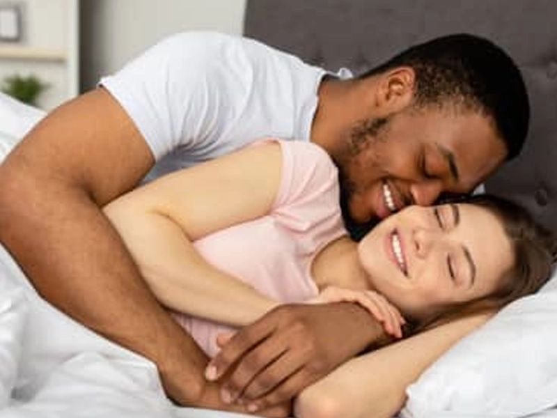 Couple cuddling happy